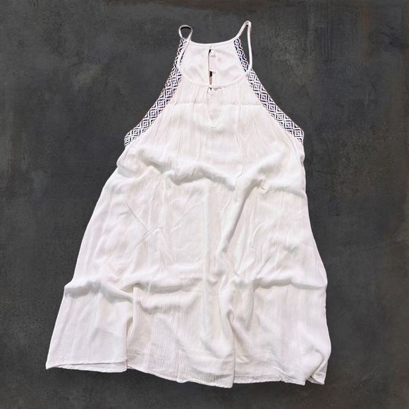 Peach Love White Tunic Women's Size M Sleeveless‎ Spaghetti Straps Lined Boho - Picture 1 of 10